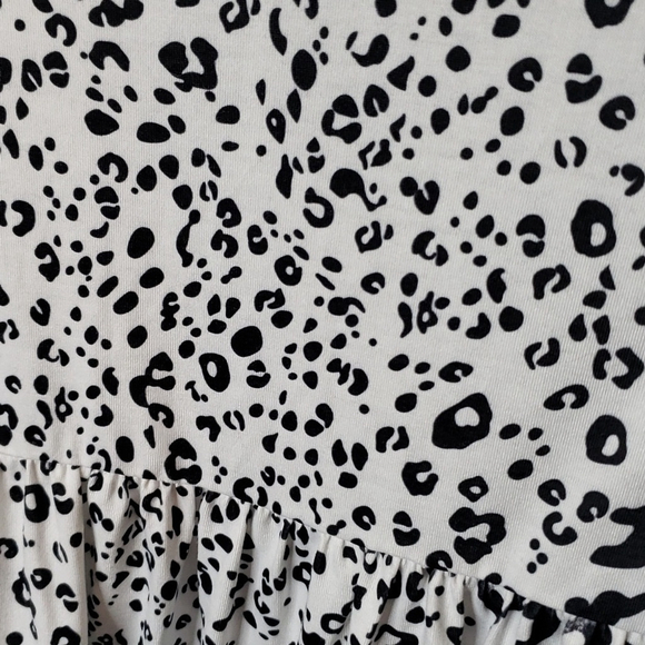 Animal Print MED Babydoll Tiered Mini Dress Back Cutout and Tie Medium Med M - Picture 5 of 10